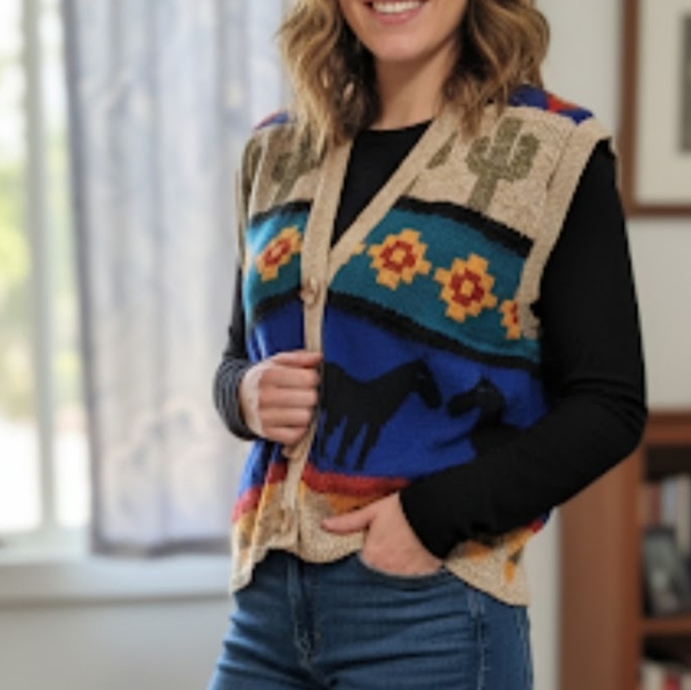 Women's Multicolor Patterned Cardigan